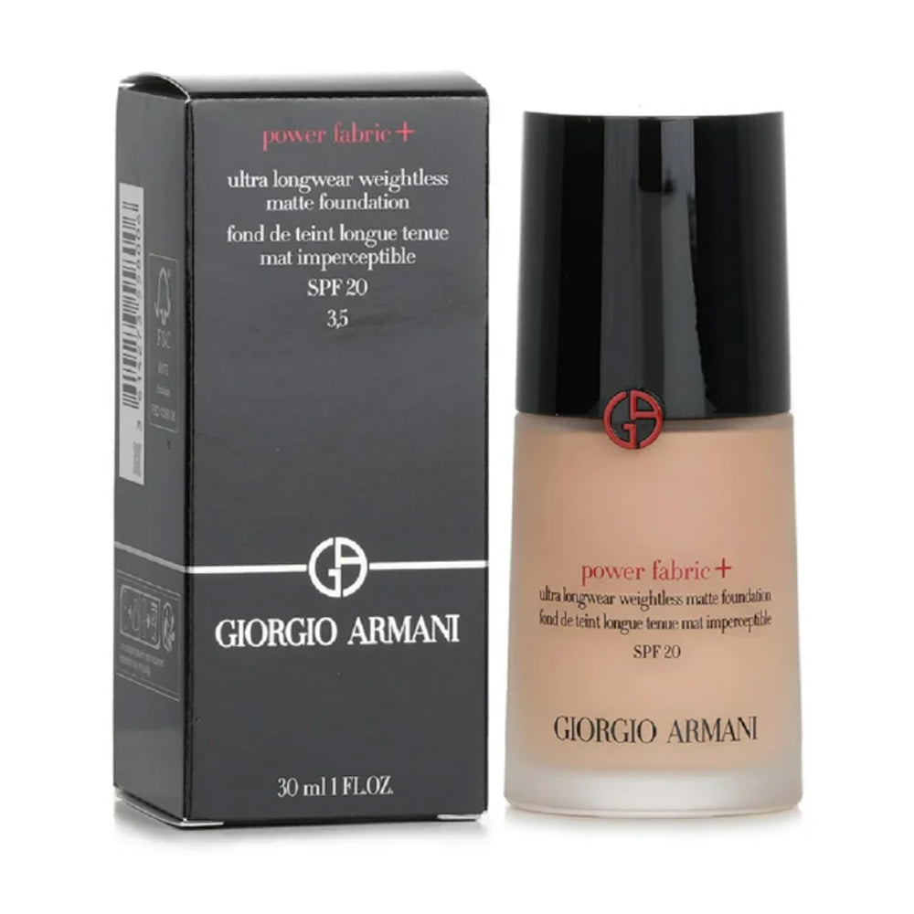 Giorgio Armani Power Fabric + Ultra Longwear Weightless Matte Foundation (Shade 3.5)