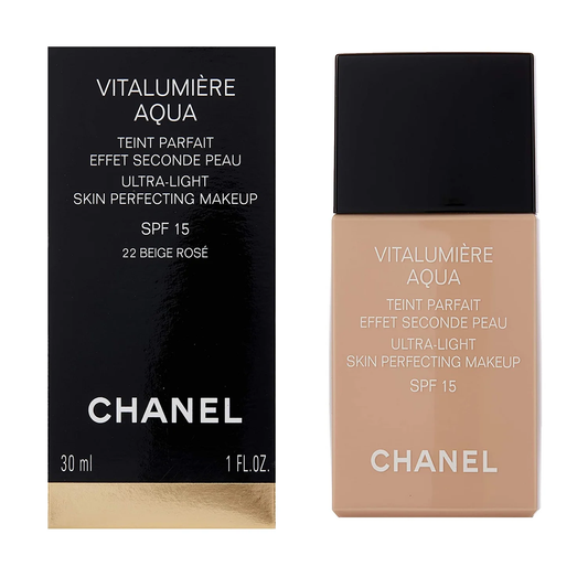 Chanel Vitalumiere Aqua Ultra Light Skin Makeup SPF 15 (Shade 22 - Beige Rose)